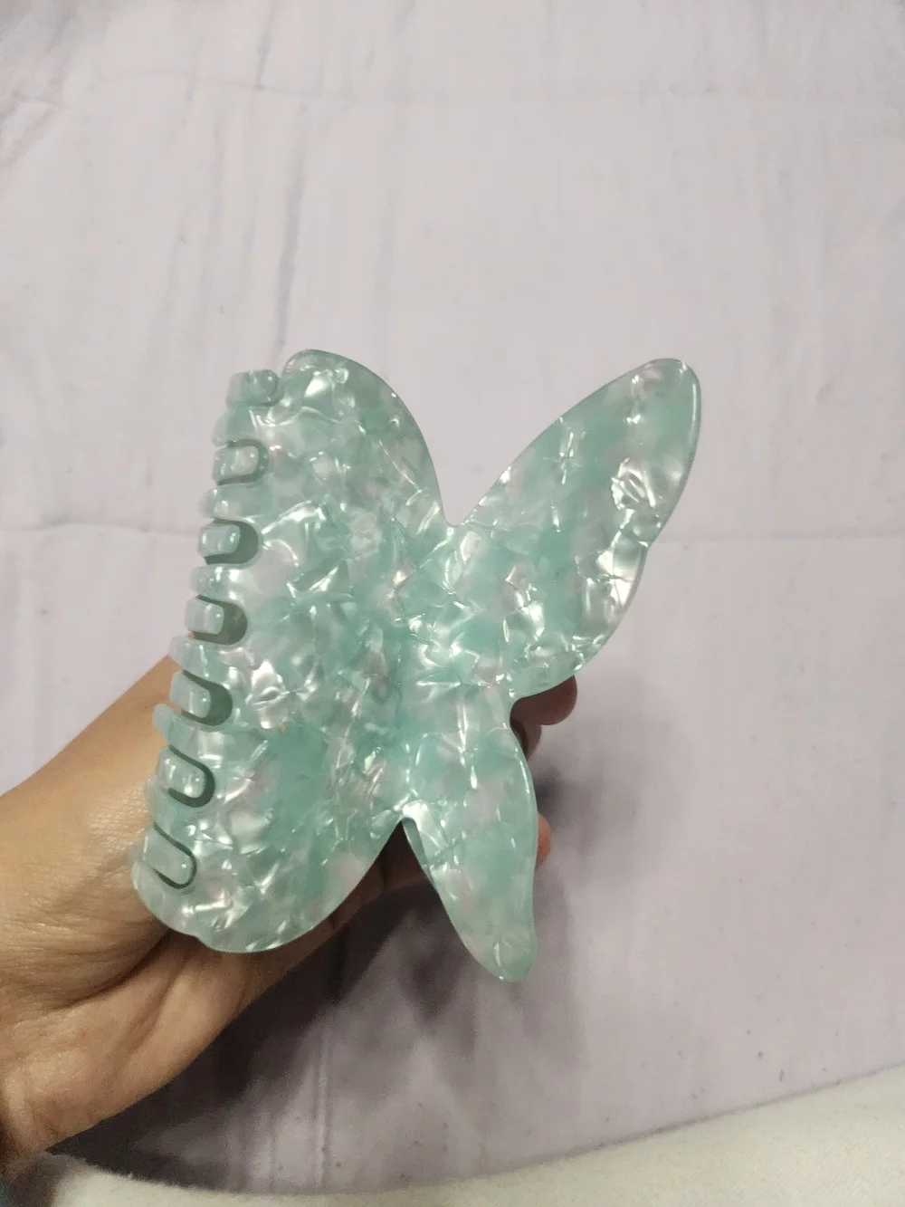 Butterfly Hair Clip - Mint Pearl